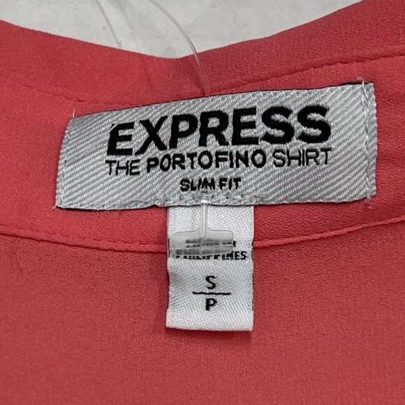 Express Portofino Top Women S Fuschia Chiffon Button Down Roll Tab Sleeve Office - Picture 8 of 9